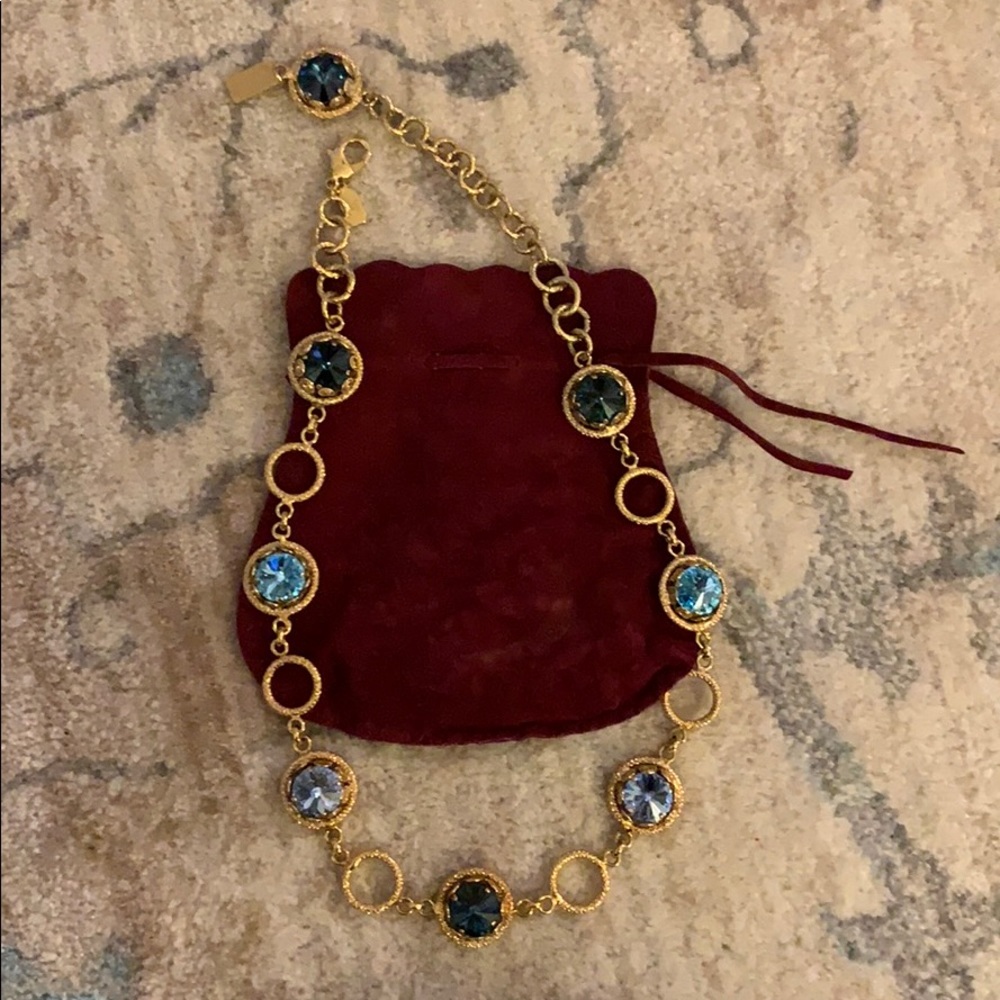 Gold & blue crystal Monnaluna Fierenze necklace